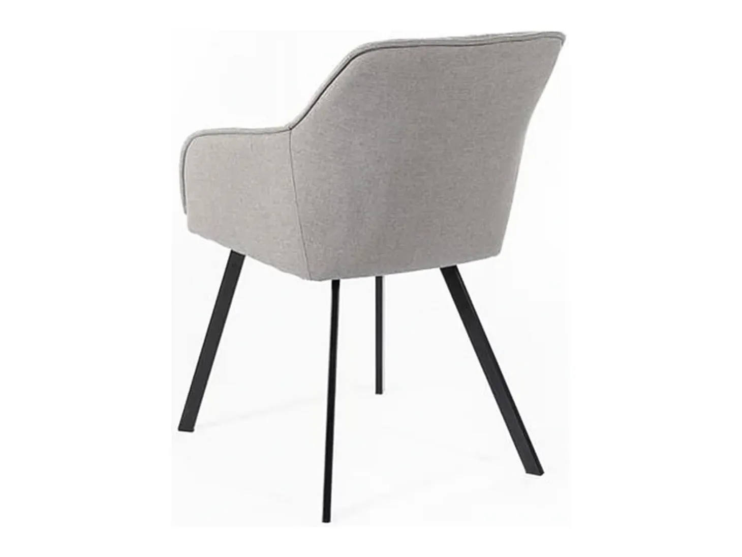 Juego de 4 sillas de salón "Dalia" tapizadas en tela gris claro con patas de metal pintado, 55x60 cm, 79h