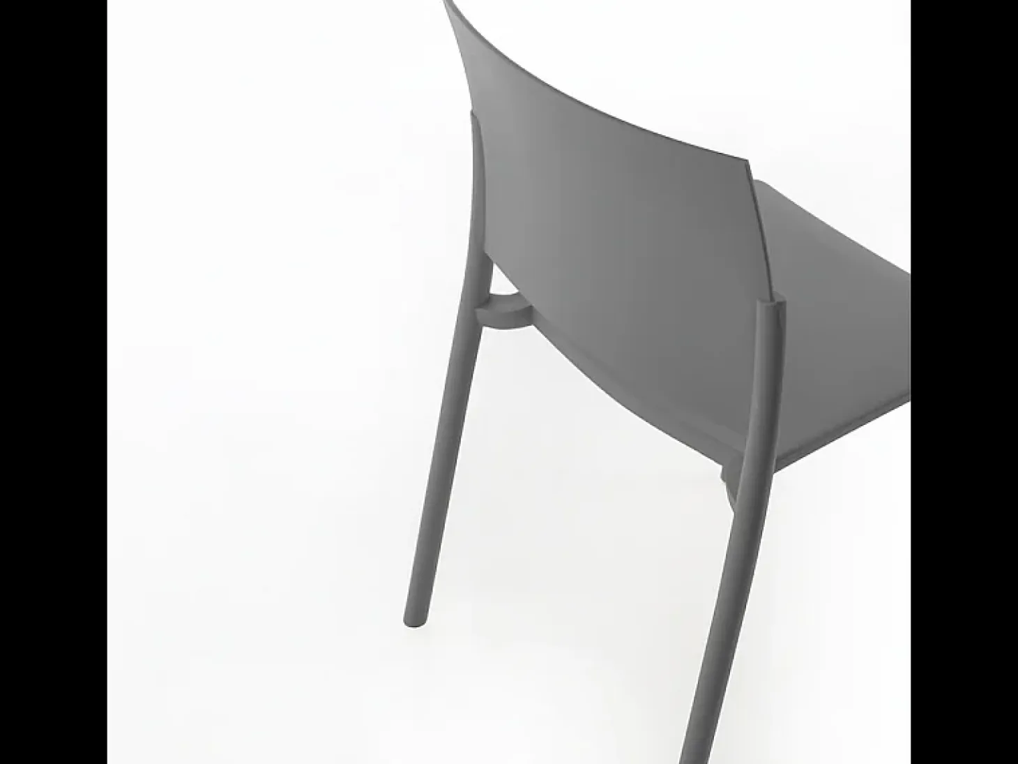 Juego de 4 sillas de salón apilables "Sabrina" de polipropileno gris claro, modernas, 52,5 x 55 cm, 81 h