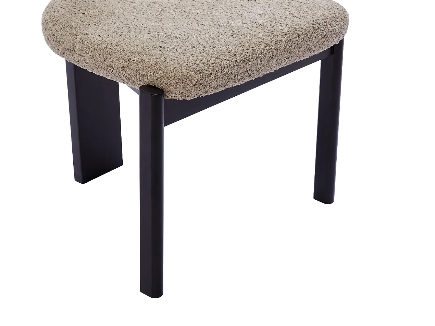 Juego de 2 sillas de tejido bouclé y madera de hevea - Gris topo y negro - WILANA