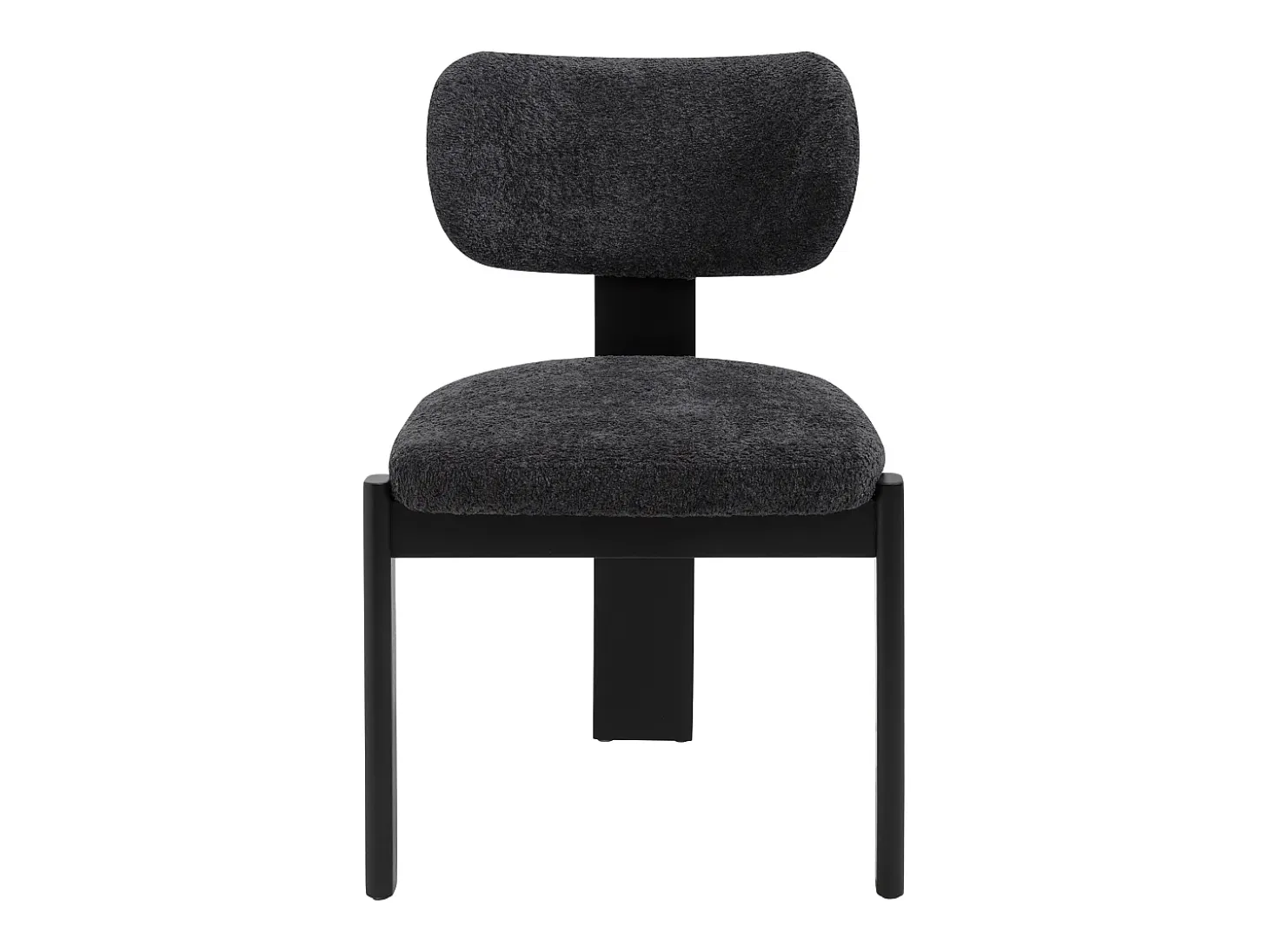 Juego de 2 sillas de tela bouclé y madera de hevea - Negro - WILANA