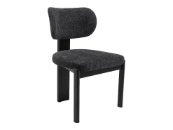 Juego de 2 sillas de tela bouclé y madera de hevea - Negro - WILANA