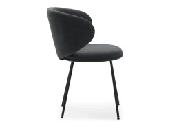 Juego de 2 sillas de tela con patas de metal negro 59x56 h77 cm