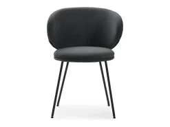Juego de 2 sillas de tela con patas de metal negro 59x56 h77 cm