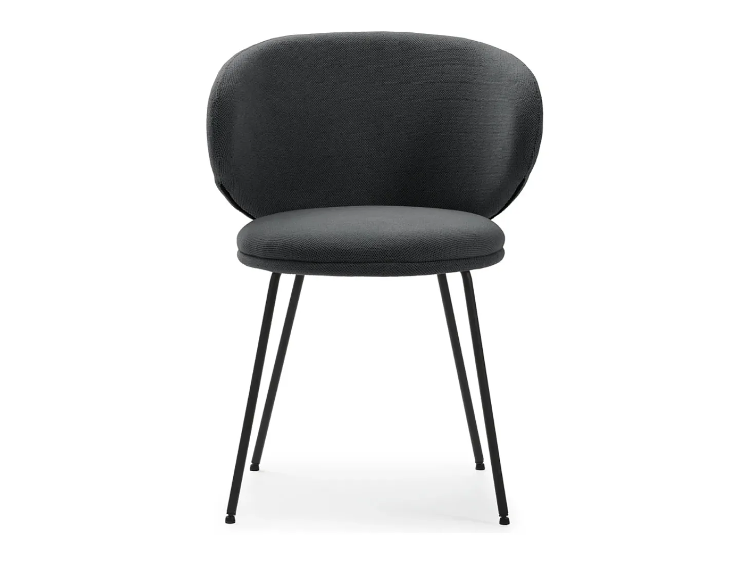 Juego de 2 sillas de tela con patas de metal negro 59x56 h77 cm