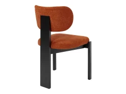 Juego de 2 sillas de tela bouclé y madera de hevea negra - Terracota - WILANA