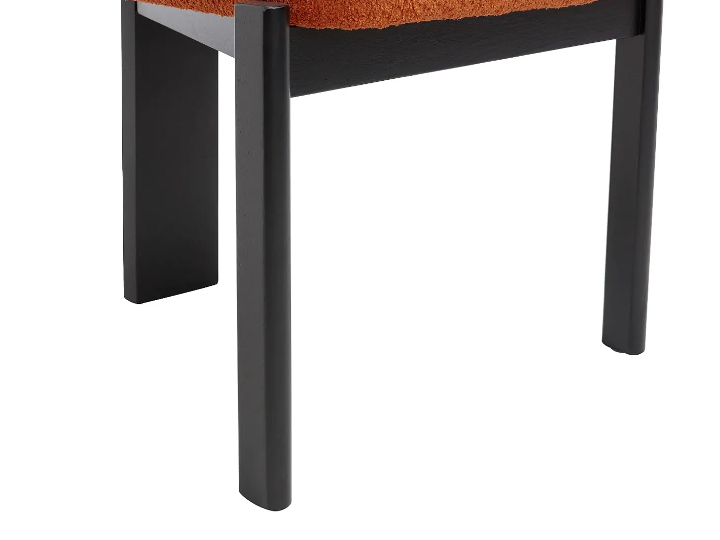 Juego de 2 sillas de tela bouclé y madera de hevea negra - Terracota - WILANA