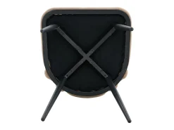 Juego de 2 sillas de terciopelo camel - respaldo de cadena - patas de metal negro
