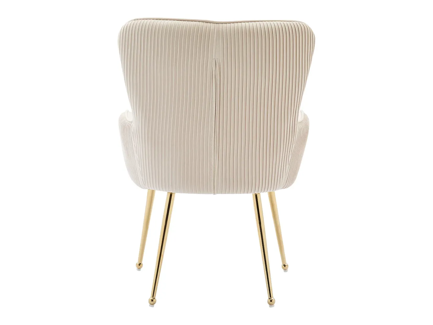 Juego de 6 sillas de terciopelo con reposabrazos y patas de metal dorado – beige y dorado