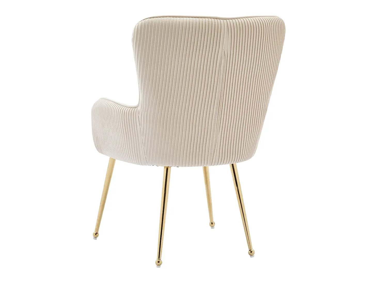 Juego de 6 sillas de terciopelo con reposabrazos y patas de metal dorado – beige y dorado