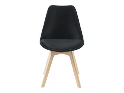 Juego de 2 sillas de terciopelo y haya - Negro - JODY