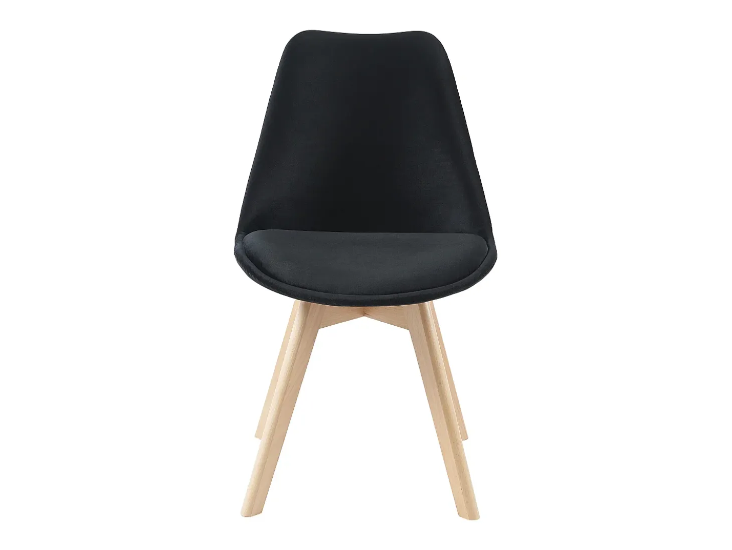 Juego de 2 sillas de terciopelo y haya - Negro - JODY