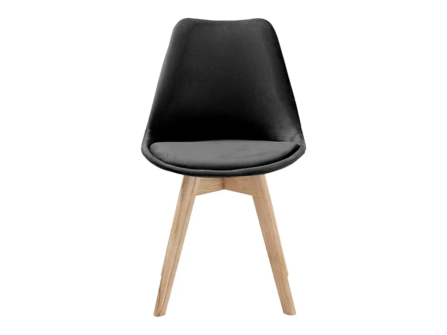 Juego de 4 sillas de terciopelo estilo escandinavo para salón cocina Smart Soft Stock - Negro