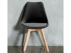 Juego de 4 sillas de terciopelo estilo escandinavo para salón cocina Smart Soft Stock - Negro