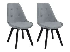 Juego de 2 sillas de terciopelo gris NORA con cojín - HAPPY GARDEN