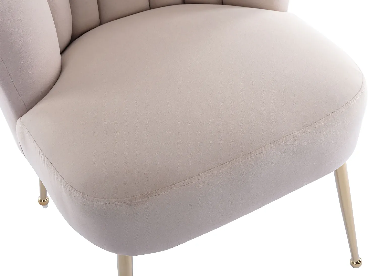 Juego de 2 sillas de terciopelo y acero dorado - Beige - RUTY