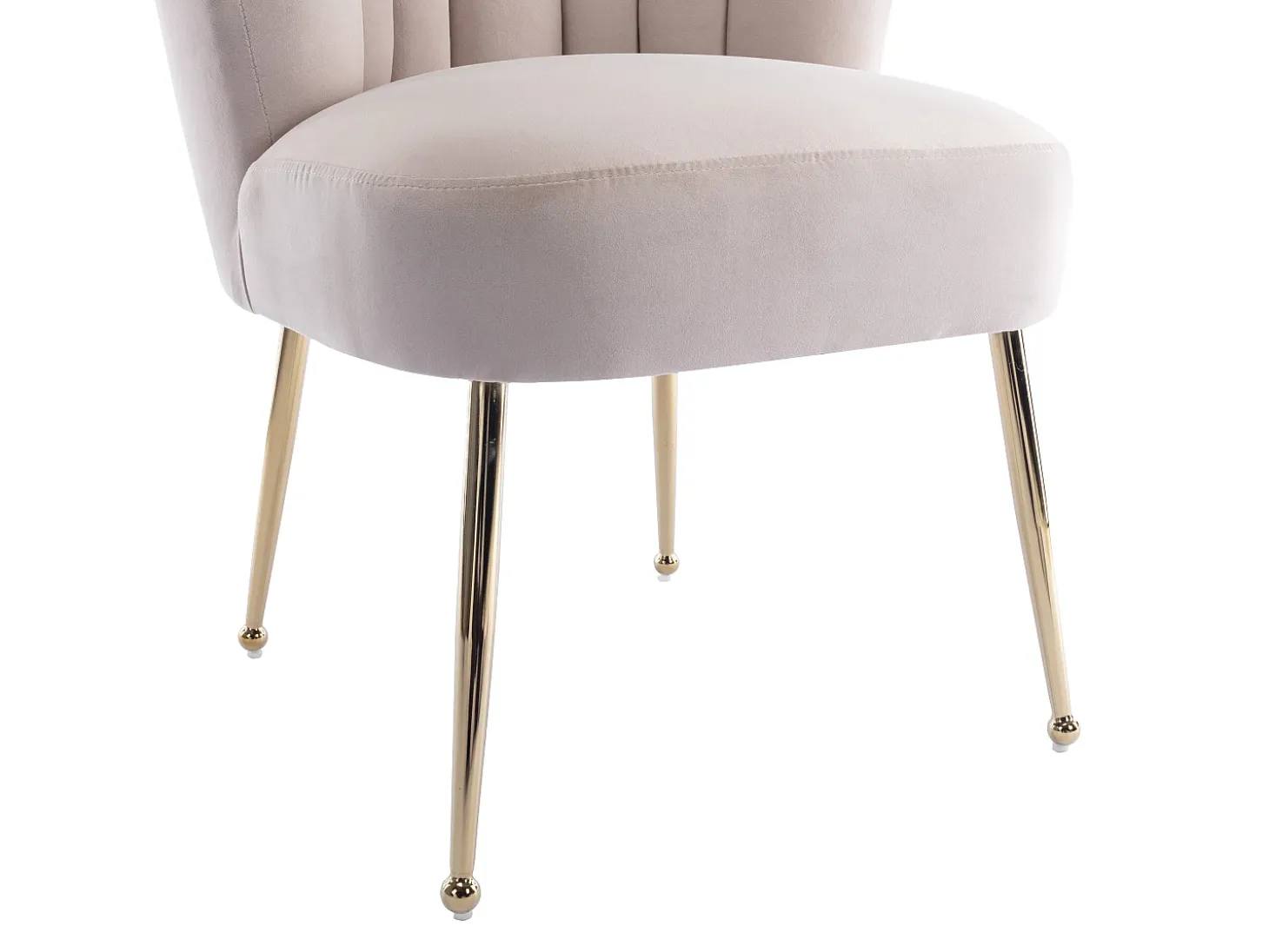 Juego de 2 sillas de terciopelo y acero dorado - Beige - RUTY