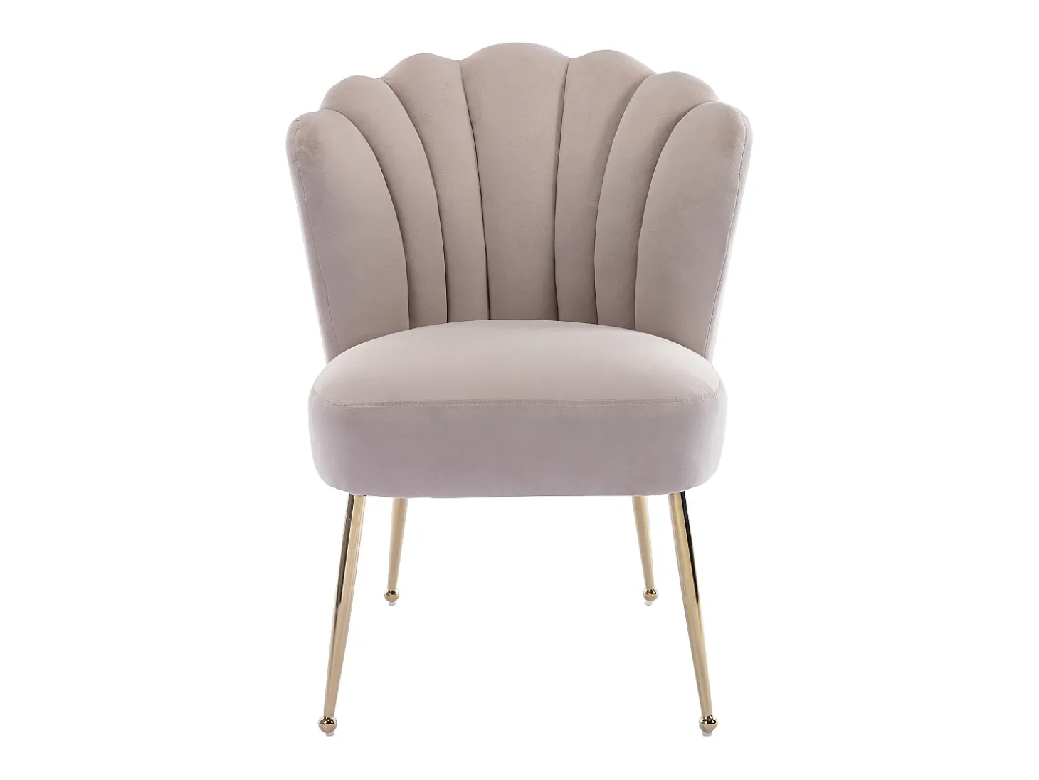 Juego de 2 sillas de terciopelo y acero dorado - Beige - RUTY
