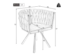 Juego de 2 sillas de terciopelo gris con respaldo tapizado y patas de metal plateado - para comedores y salas