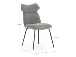 Juego de 2 sillas de terciopelo y patas de metal 51x65 h92 cm