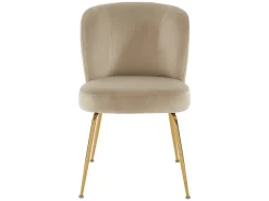 Juego de 2 sillas de terciopelo y metal dorado - Beige - POLPONA de Pascal MORABITO