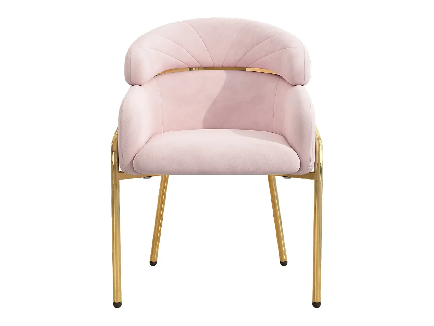 Juego de 6 sillas de terciopelo rosa - Patas de metal - Para salón, dormitorio, comedor