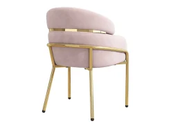 Juego de 6 sillas de terciopelo rosa - Patas de metal - Para salón, dormitorio, comedor