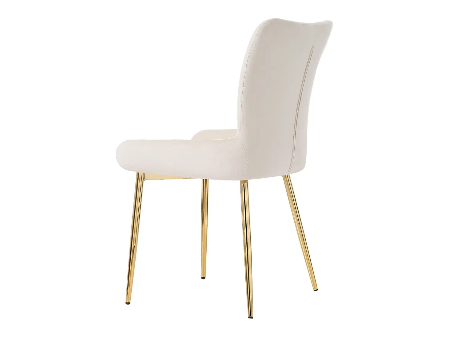 Juego de 4 sillas de terciopelo con patas metálicas doradas – beige