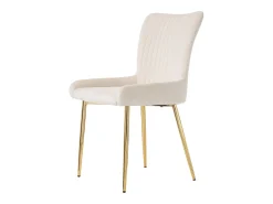 Juego de 4 sillas de terciopelo con patas metálicas doradas – beige