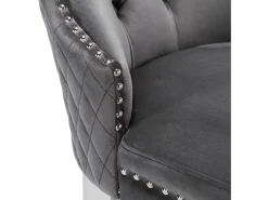 Juego de 6 sillas de terciopelo con patas de metal - Gris