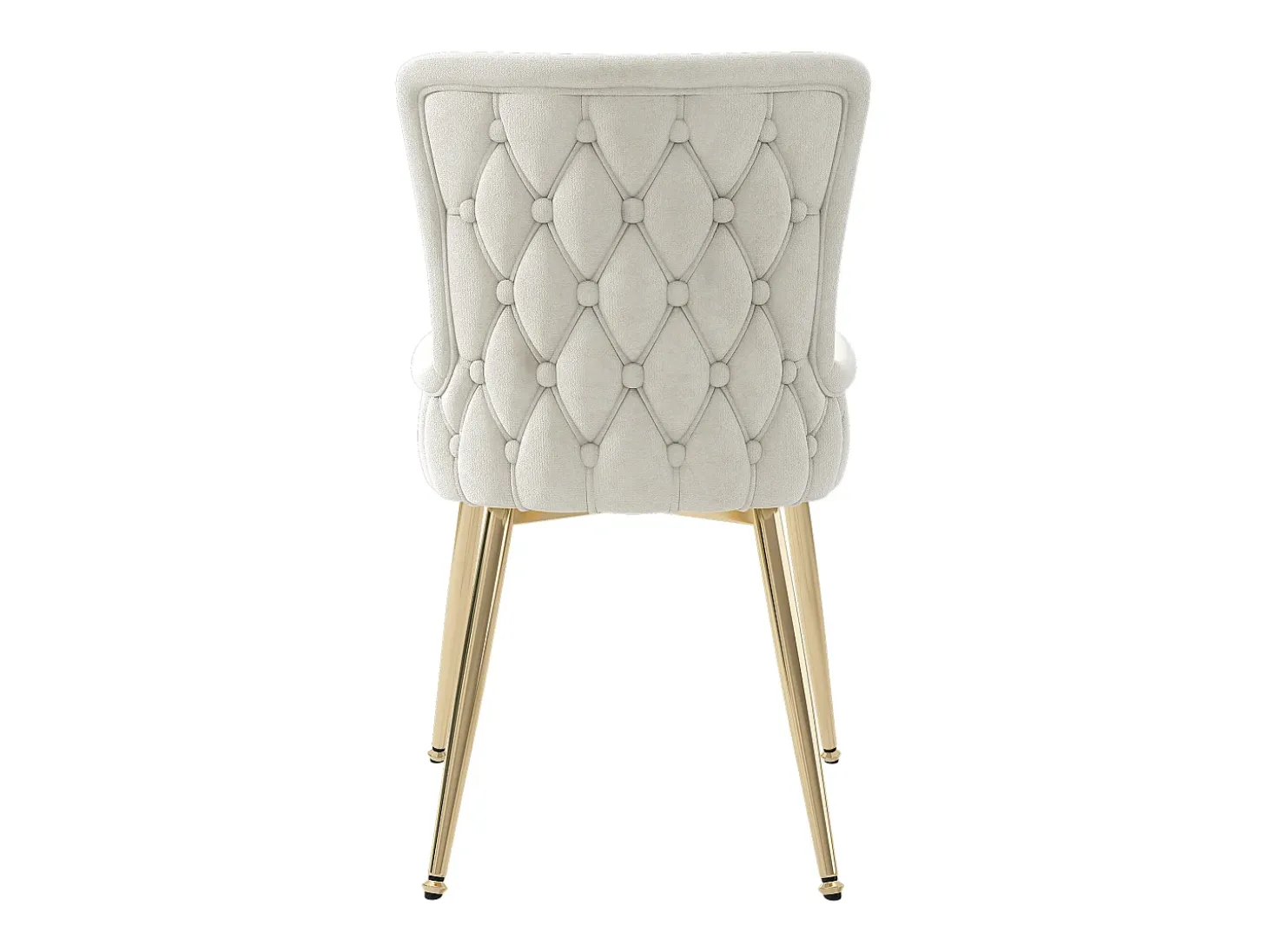 Juego de 4 sillas de terciopelo - patas de metal dorado - Beige