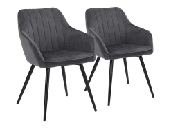 Juego de 2 sillas de terciopelo gris BERTILLE