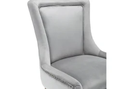 Juego de 2 sillas de terciopelo - con patas de madera maciza - gris