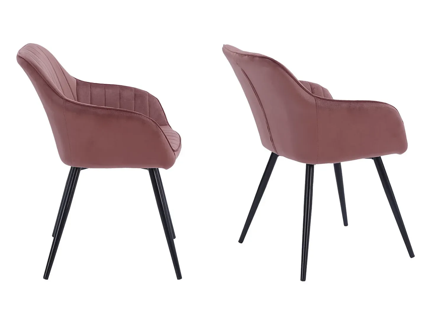 Juego de 2 sillas de terciopelo rosa BERTILLE