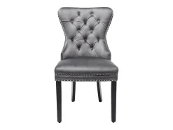 Juego de 2 sillas de terciopelo con patas de madera maciza – gris