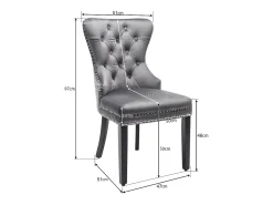 Juego de 2 sillas de terciopelo con patas de madera maciza – gris