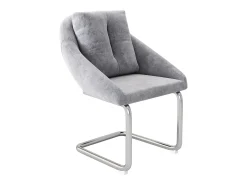 Juego de 6 sillas de terciopelo con estructura de metal – gris