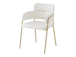Juego de 6 sillas de terciopelo y metal – beige y dorado