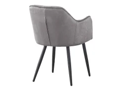 Juego de 2 sillas de terciopelo con reposabrazos "Velma" - Gris