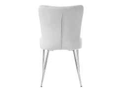 Juego de 6 sillas de terciopelo - con patas de metal plateado - Gris