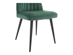 Juego de 6 sillas ELEANA - Terciopelo y metal negro - Verde