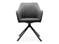 Juego de 2 Sillas en Antracita con Patas Negras L60 cm - Ray