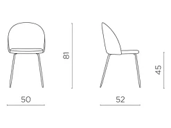 Juego de 4 sillas en moderna tela marrón