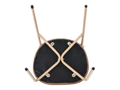 Juego de 6 sillas en PU y ratán - Patas de metal - Ergonómicas - Carga máxima 150 kg - 46×48×80 cm - Marrón