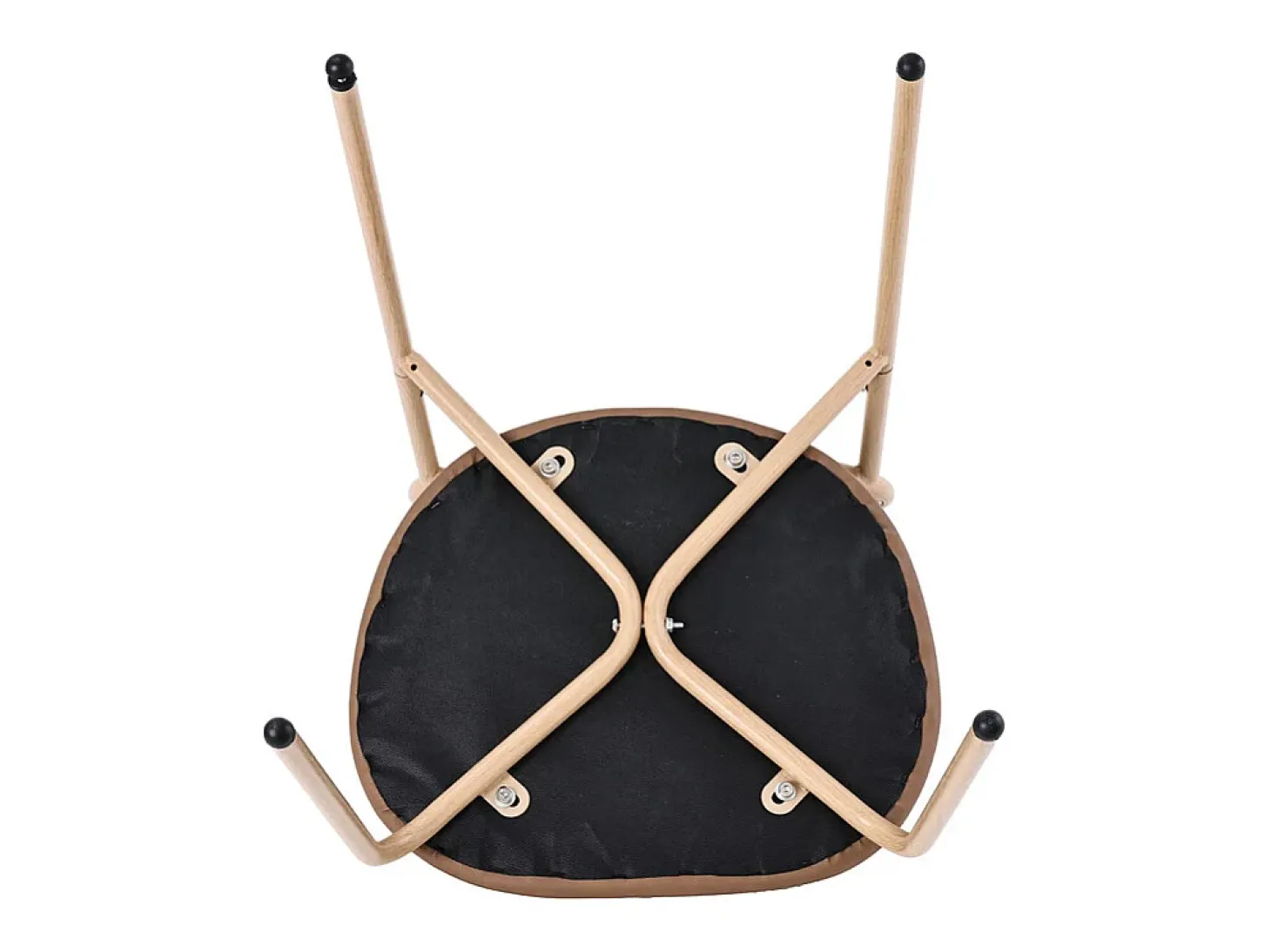 Juego de 6 sillas en PU y ratán - Patas de metal - Ergonómicas - Carga máxima 150 kg - 46×48×80 cm - Marrón