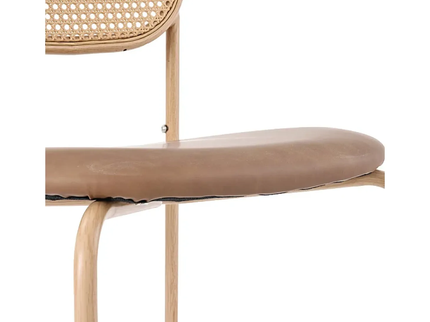 Juego de 6 sillas en PU y ratán - Patas de metal - Ergonómicas - Carga máxima 150 kg - 46×48×80 cm - Marrón