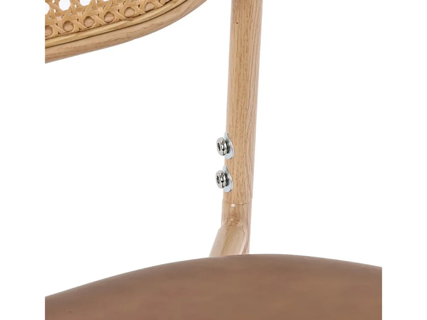 Juego de 6 sillas en PU y ratán - Patas de metal - Ergonómicas - Carga máxima 150 kg - 46×48×80 cm - Marrón