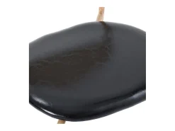 Juego de 4 sillas en PU y ratán - Patas de metal - Ergonómicas - Carga máxima 150 kg - 46×48×80 cm - Negro