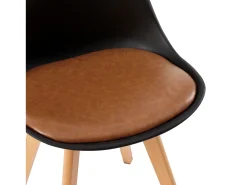 Juego de 4 sillas escandinavas para Comedor con Cojín Marrón