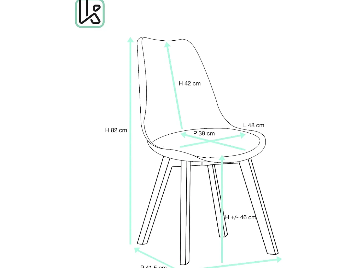 Juego de 2 sillas escandinavas para comedor o cocina, asiento ancho de plástico flexible, cojín de cuero sintético acolchado, patas de madera de haya LAO (blanco)