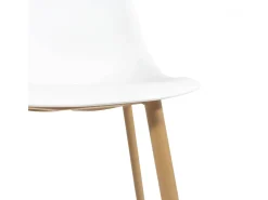Juego de 2 sillas escandinavas blancas con patas de compás Marius - Diseño limpio y cómodo